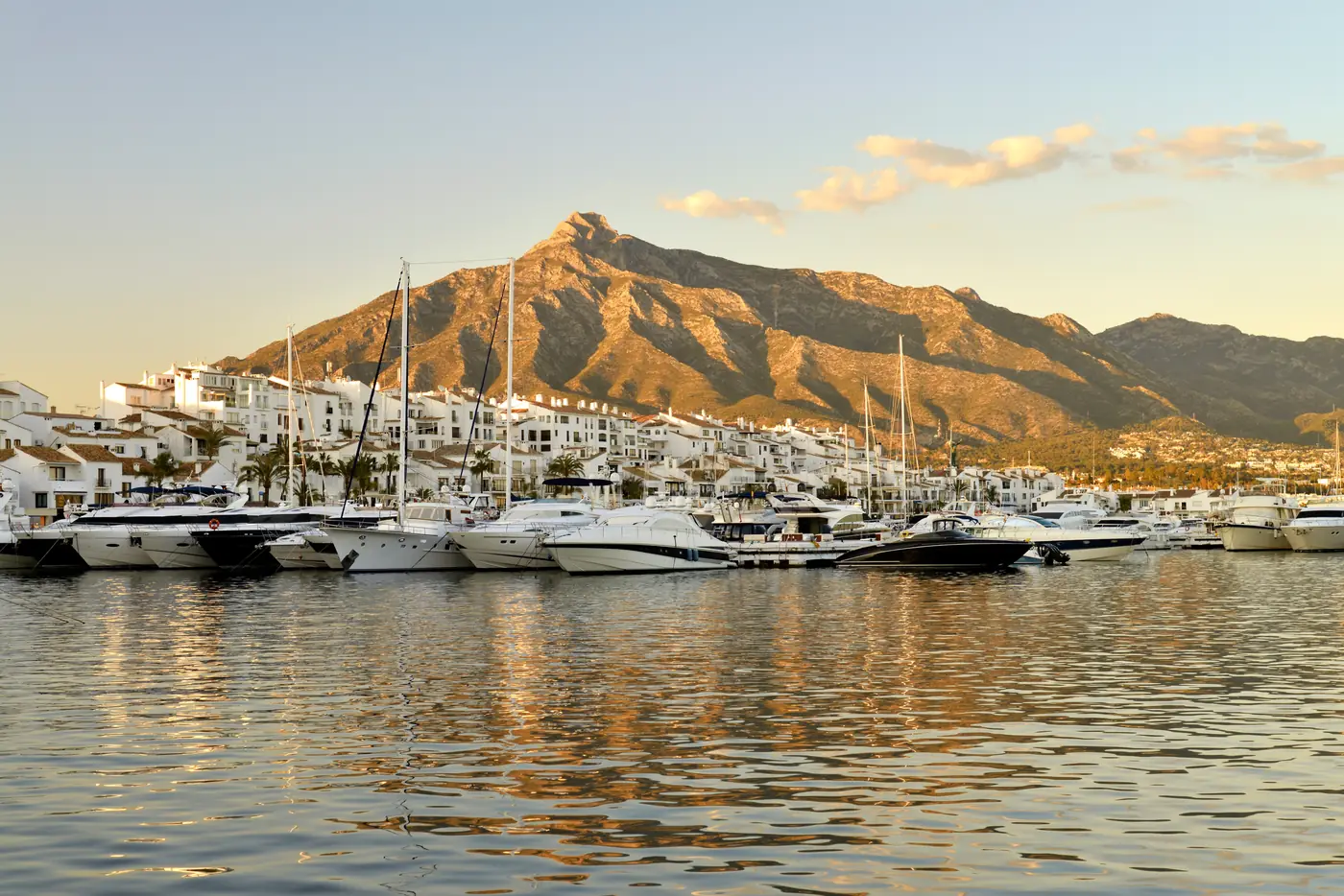 Puerto Banús marina with superyachts and exclusive waterfront apartments